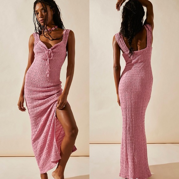 Free People Dresses & Skirts - Free People FP Beach Bodycon Midi Dress Pink Small